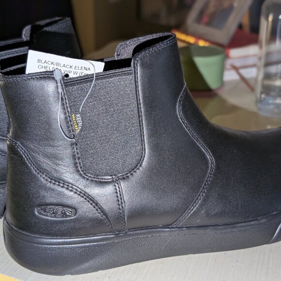 Black Keen Women's Elena Chelsea Leather Boot - Waterproof - Black - Size 8.5 - Picture 4 of 6